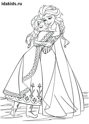 Раскраска Анна и Эльза | Раскраски Холодное сердце (Frozen coloring pages).  Раскраска Холодное сердце