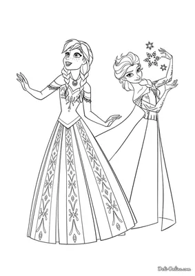 Раскраска Холодное сердце Анна и Эльза вместе | Elsa coloring pages,  Cartoon coloring pages, Princess coloring pages