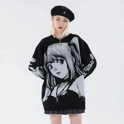 Эмо манга гот Японии Kawaii одежды аниме панк черный пиксель толстовка  Harajuku | eBay
