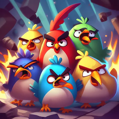 Смешные птички Angry Birds» — создано в Шедевруме