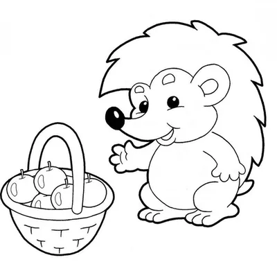 Ежик и корзинка яблок - раскраска №1149 |  | Apple coloring  pages, Coloring pages, Coloring pages for kids