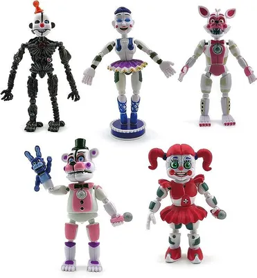 Подвижная фигурка Аниматроник Пять ночей у Фредди Funtime Freddy Bear,  Circus Baby, Ennard, Ballora, Funtime Foxy Five Nights at Freddy's  (FNAF)(разборные, подсветка, пакет,Комплект из 5 шт.) - купить с доставкой  по выгодным