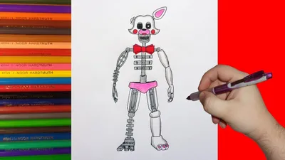 How to draw Funtime Foxy, FNaF, Как нарисовать фантайм Фокси, ФНаФ - YouTube