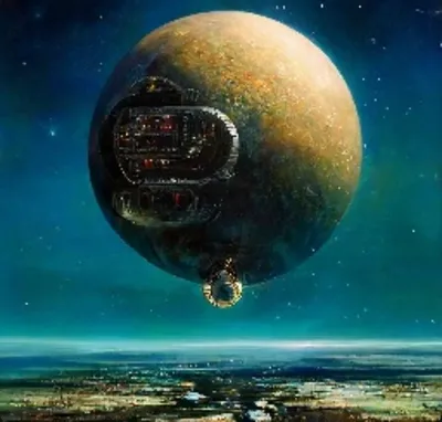 Иллюстрация Фантастическая планета в стиле 2d, cg, компьютерная
