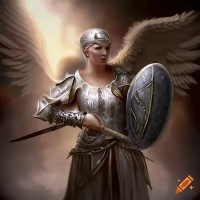 Fantasy art style, an angel cleric divines the future on Craiyon