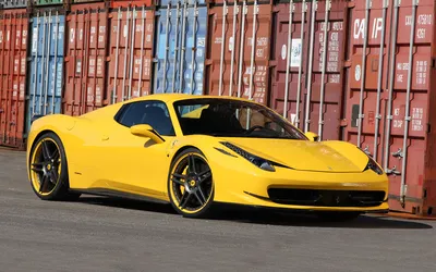 Фотография Феррари 458 Italia spider Желтый машина 1920x1200