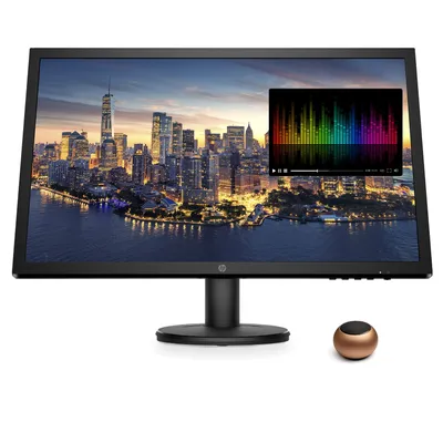 : HP V24 FHD 1920x1080 Monitor Bundle with HDMI, FreeSync, Low  Blue Light, and Mini Bluetooth Speaker for Professional Sound, Built-in  Microphone and Remote Shutter for Photos : Electronics