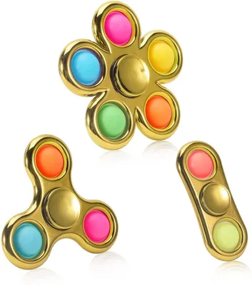 Fidget spinner with pop fidget inside