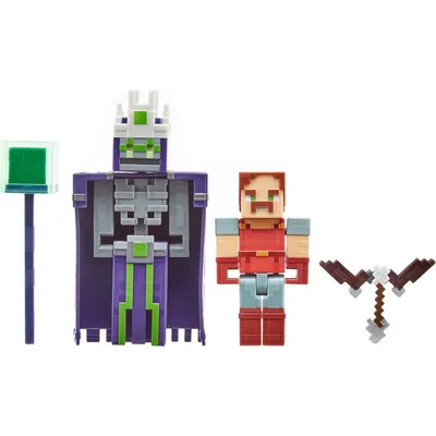 Set of 2 - Minecraft Build-A-Portal -in Figures - (Strider + Creeper  Steve) - 