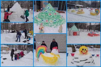 Фигурки из снега в детском саду | Поделки, Детский сад, Детская