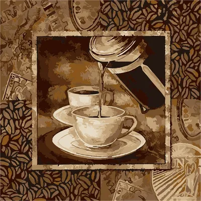 Картина Зайченя та філіжанка кави для дітей №s35023 на полотні в галереї  картин Walldeco