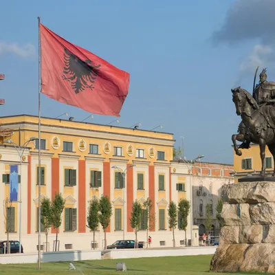 Албания флаг карта - карта флаг Албании (Южная Европа - Европа)