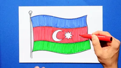 Флаг Азербайджана нарисованный - 29 фото