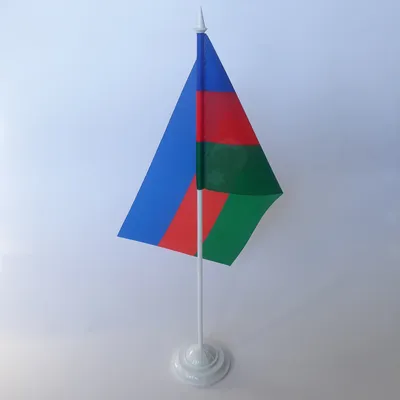Настольный флаг Азербайджана 0006, 30 см, хром - купить в Баку. Цена,  обзор, отзывы, продажа