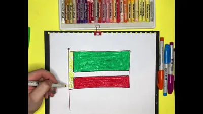 Как нарисовать флаг Чечни| Рисуем флаги России - YouTube