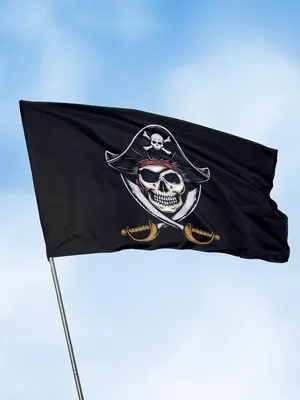 Флаг Пиратов Пиратский флаг с Весёлым Роджером Большой размер 90х145см! -  купить с доставкой по выгодным ценам в интернет-магазине OZON (441601269)