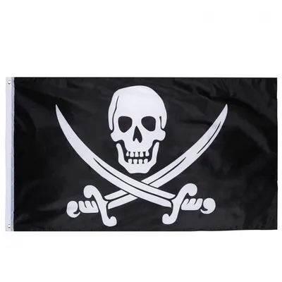 Флаг пиратский большой 60 на 90 см купить в  за 369 руб.
