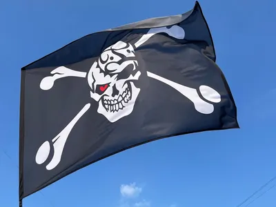 Флаг пирата малый (40x30 см): 40х30 см (Италия) купить