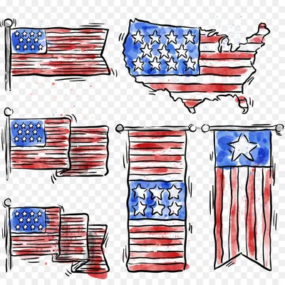 Флаг Америки нарисованный - 43 фото