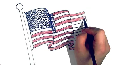 Флаг Америки нарисованный - 43 фото