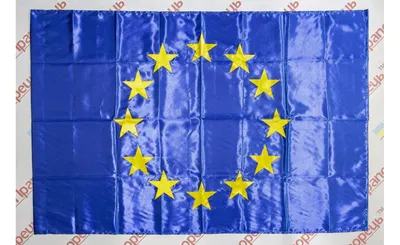 Флаг Евросоюза из атласа (90*135) Атласный флаг Евросоюза | ПРАПОРЕЦЬ