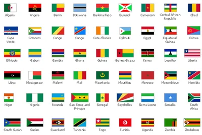 .1 Карта и флаги Африки KL3 | Познавательные пазлы из картона | Пазлы  и рамки вкладыши | Игрушки по тематикам | Каталог | Монтессори-Питер