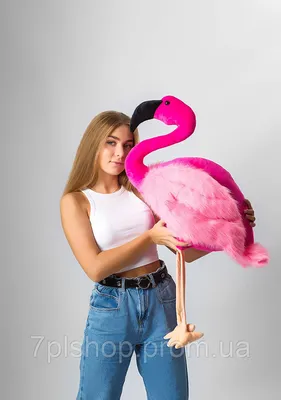 Розовый фламинго с длинной шеей красивая плюшевая игрушка 90см Мягкая яркая  пушистая игрушка для детей Подарок (ID#1743963716), цена: 1099 ₴, купить на  