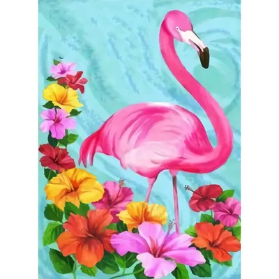 Фламинго в цветах | Embroidery Designstudio