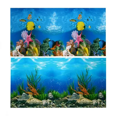Задний фон для аквариума, HD-изображение, 3d трехмерные обои с изображением  аквариума, двусторонний Декор для аквариума | AliExpress