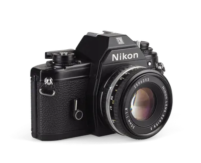 Фотоаппарат пленочный зеркальный "Nikon EM" с объективом "Nikon E series 50  mm f/1.8"