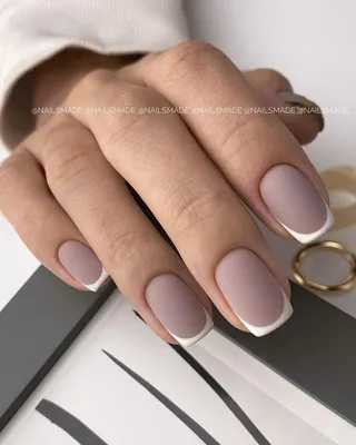 Маникюр френч на коротких ногтях: фото дизайна французских ногтей для  разных форм в 2024 году