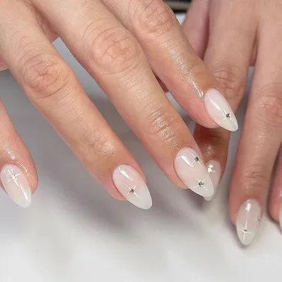 Коррекция френч + стразы - Студия красоты "NailsProfi"