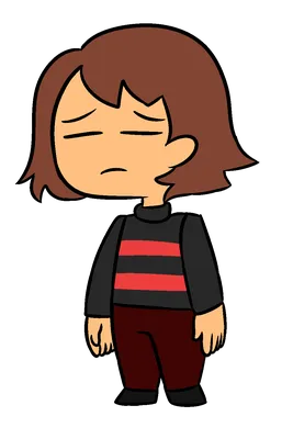 Frisk undertale, anime, flat, multicolor outline on Craiyon