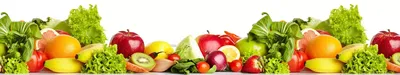 Композиция из свежих фруктов и овощей на белом фоне :: Стоковая фотография  :: Pixel-Shot Studio
