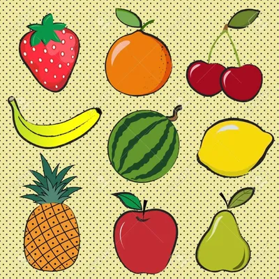 Легкие рисунки фрукты и овощи для срисовки