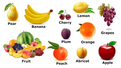 Английский для детей фрукты и овощи | Овощи, Фрукты, Персики