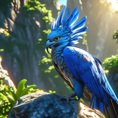 Синяя птица гарпия на верхушке …» — создано в Шедевруме