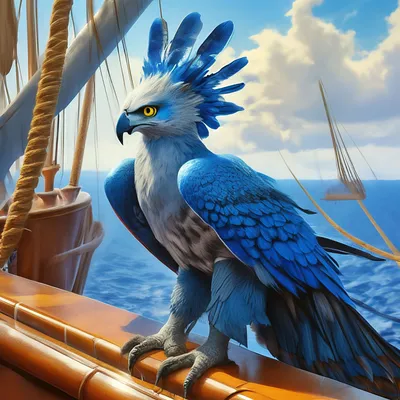 Птица гарпия на палубе корабля, …» — создано в Шедевруме