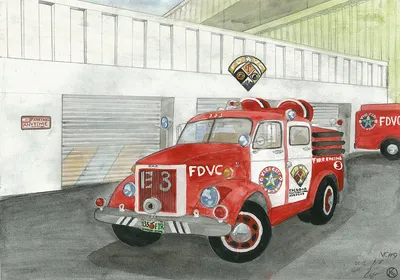 FDVC GAZ-51 Firetruck Painting by Aleh Kliatskou - Fine Art America