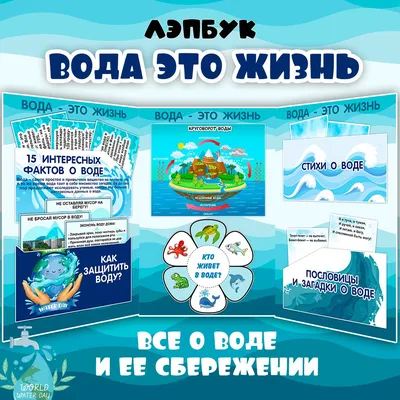 Лэпбук «Вода» для дошкольников / Все о воде и ее сбережении / Лэпбук для  детей (16 листов) - Три Хвоста - скачать на Wildberries Цифровой | 149269