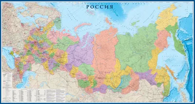 Настенные карты России, СНГ и СССР: Большая Настенная  Политико-Административная карта России 1:3/Новые границы/ размер 300х160