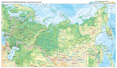 Большая подробная физическая и рельефная карта России. Физическая и  рельефная карта территории Российской Федерации | Все карты России