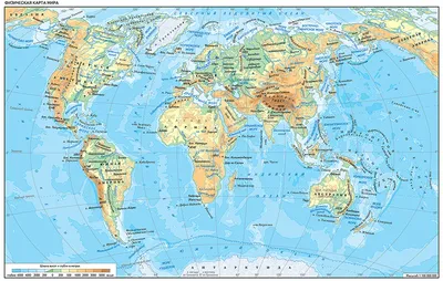 Школьная физическая карта мира - Весь мир - Бесплатные векторные карты |  Каталог векторных карт