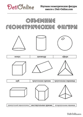 Объёмные фигуры, картинка с заданием для детей. | Математика, Уроки  математики, Математические факты