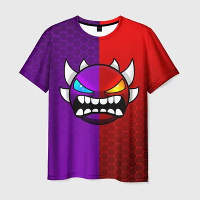 Мужская футболка 3D GEOMETRY DASH VIOLET RED DEMON ГЕОМЕТРИЯ ДАШ ❤ — купить  со скидкой 32% на «Все Футболки.Ру» | Принт — 3048523 во Владимире