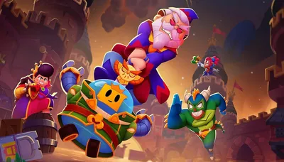 Набор из 8 мягких игрушек брелков Браво Старс Brawl Stars 15 см Леон Ворон  , Булл