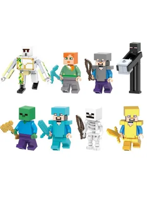 Набор из 8 минифигурок героев Майнкрафт (Minecraft) Minecraft 53214679  купить в интернет-магазине Wildberries
