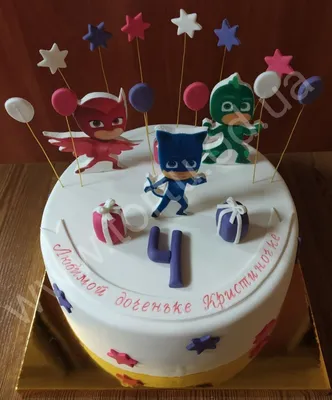 Герои в масках на русском языке. Pj Masks на русском. : Торт Герои в масках