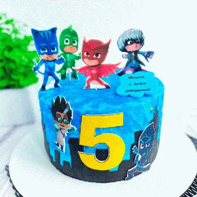 Картинка для торта Герои в масках "PJ Masks" - PT101649 печать на сахарной  пищевой бумаге