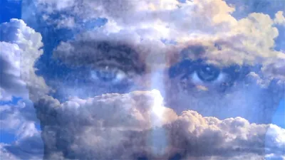 Глаза в облаках на небе +связно, …» — создано в Шедевруме